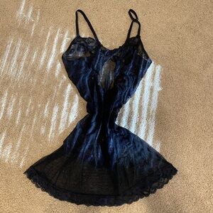 Victorias Secret VS Sexy Black Lace Slip Nightgown large